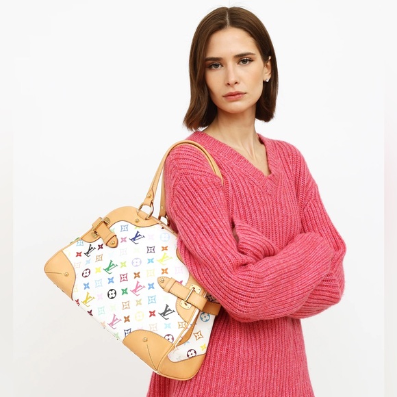 Auth Louis Vuitton Monogram Multicolor Claudia Hand Bag White Lv - Picture 11 of 16